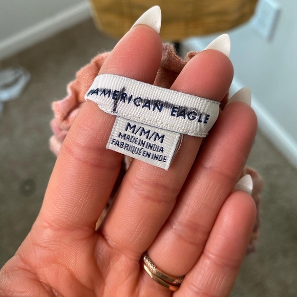 American Eagle Plaid Smocked Tube Top - Picture 6 of 6